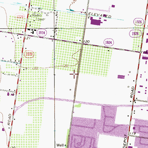 Topographic Map of De Leon Middle School, TX