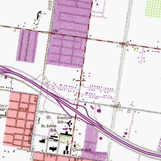 Topographic Map of Doedyns Elementary School, TX