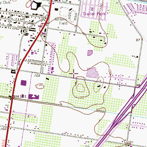 Topographic Map of Edinburg High School, TX