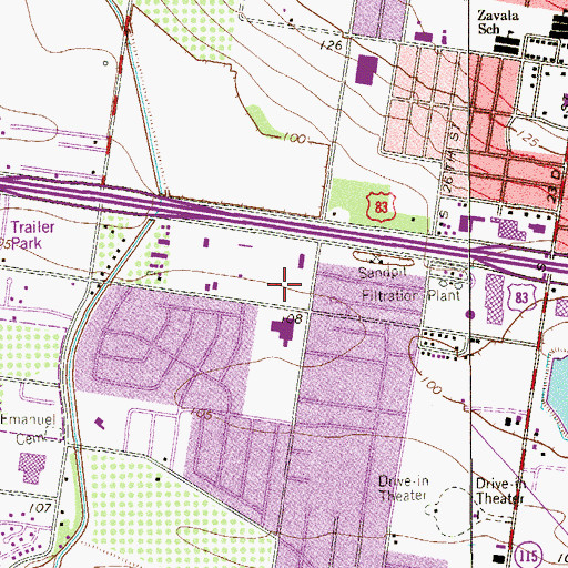 Topographic Map of Escandon Elementary School, TX