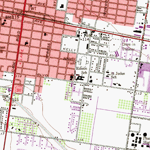 Topographic Map of Geraldine Palmer Elementary School, TX