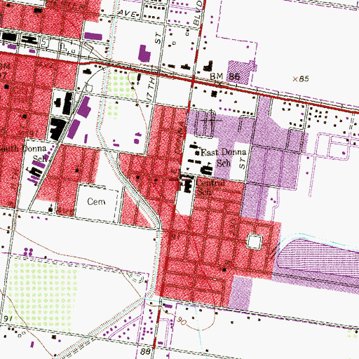 Topographic Map of Guzman Elementary School, TX