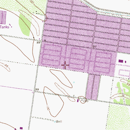Topographic Map of Houston Elementary School, TX