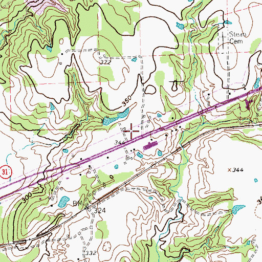 Topographic Map of Malakoff Alternative School, TX