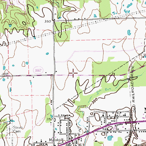 Topographic Map of Malakoff High School, TX