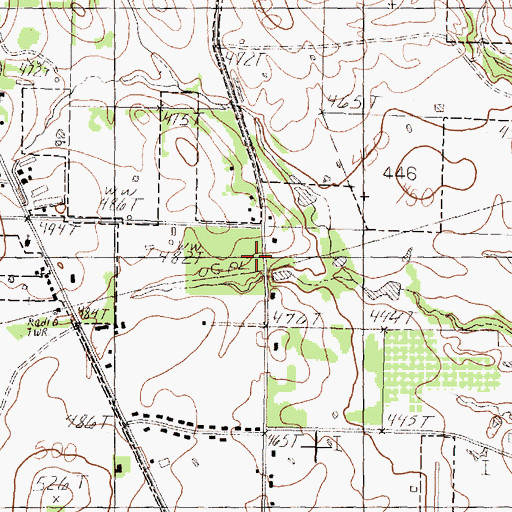 Topographic Map of South Athens Elementary School, TX