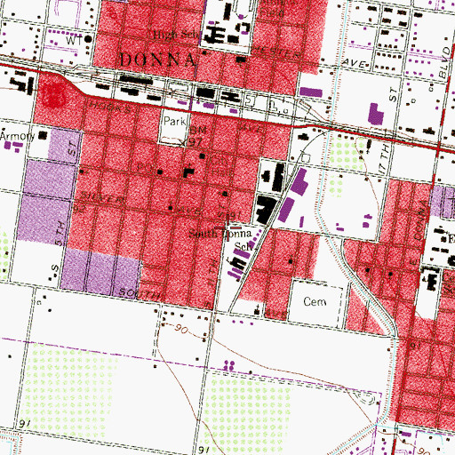 Topographic Map of A M Ochoa Elementary School, TX