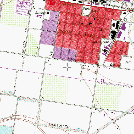 Topographic Map of A P Solis Middle School, TX