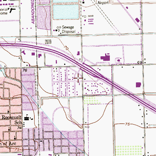 Topographic Map of Airport Elementary School, TX