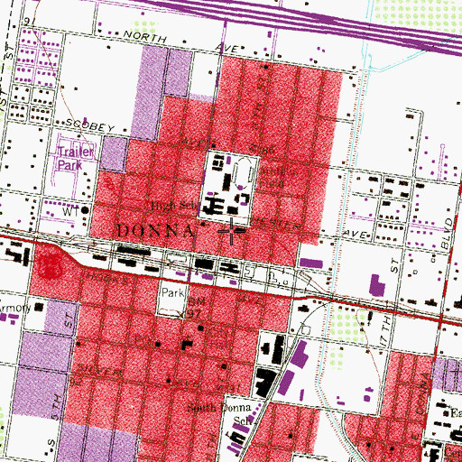 Topographic Map of B Moye Elementary School, TX