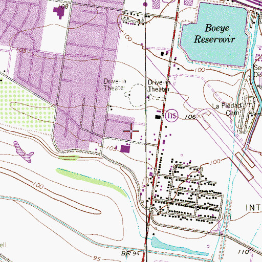 Topographic Map of Bonham Elementary School, TX