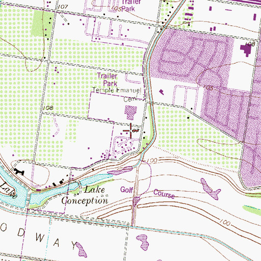 Topographic Map of Brown Middle School, TX