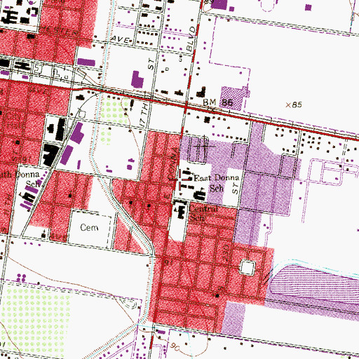 Topographic Map of C Stainke Elementary School, TX