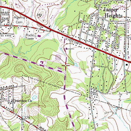 Topographic Map of Sam Houston Middle School, TX