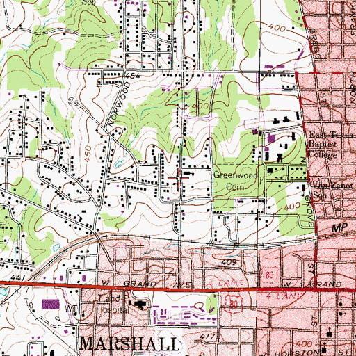 Topographic Map of Washington Early Childhood Center, TX