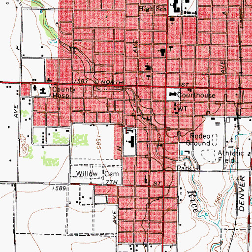 Topographic Map of Haskell Elementary School, TX