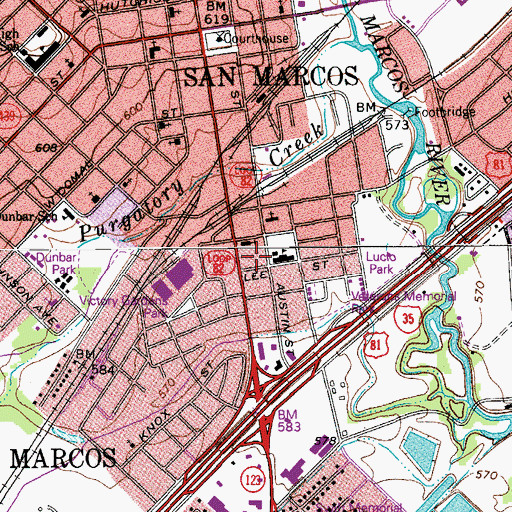 Topographic Map of Bonham Early Childhood Center, TX
