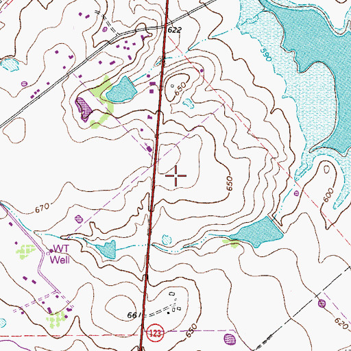 Topographic Map of Bowie Elementary School, TX