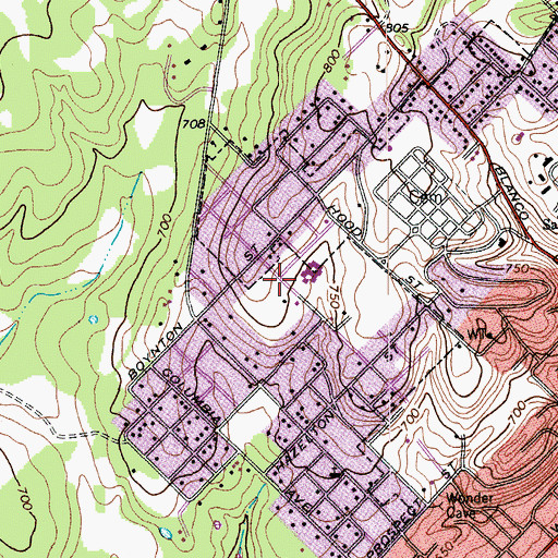 Topographic Map of Crockett Elementary School, TX