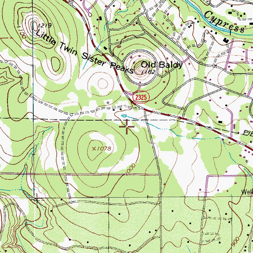 Topographic Map of Wimberley High School, TX