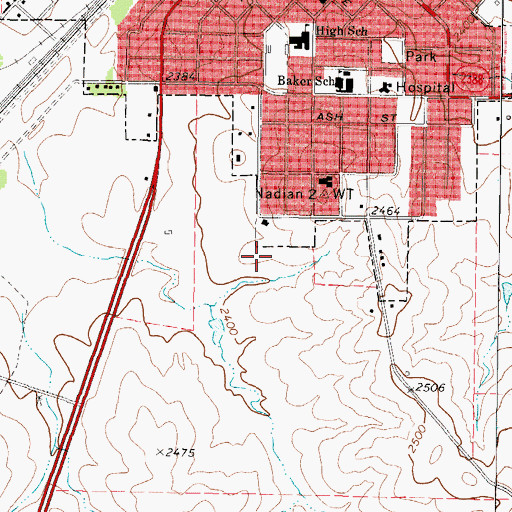Topographic Map of Canadian Elementary School, TX