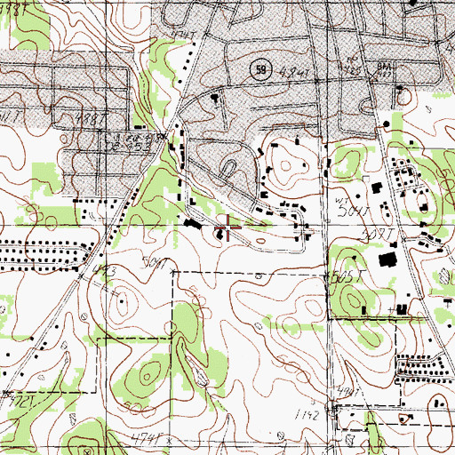 Topographic Map of Bel Air Elementary School, TX