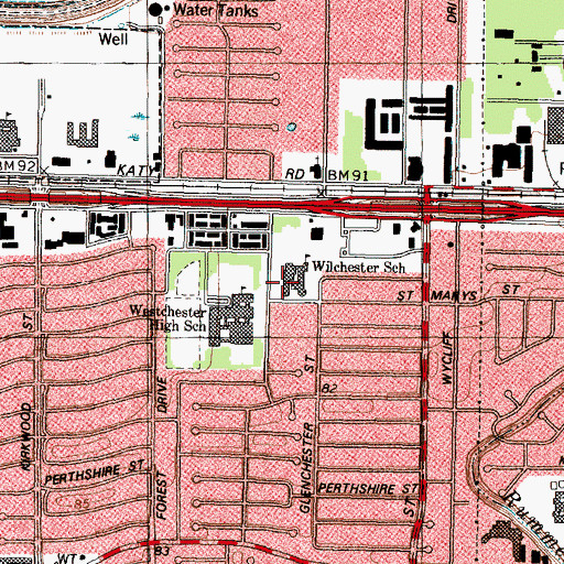 Topographic Map of Wilchester Elementary School, TX