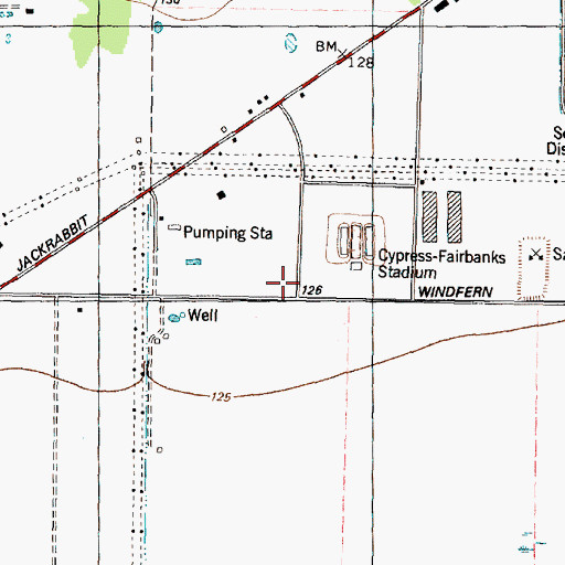 Topographic Map of Windfern High School, TX