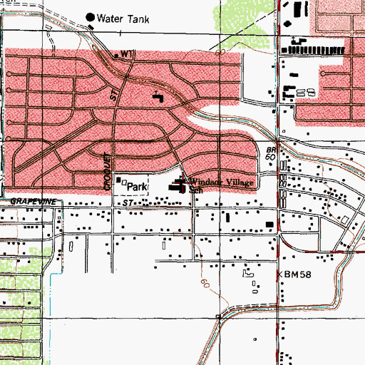 Topographic Map of Windsor Village Elementary School, TX