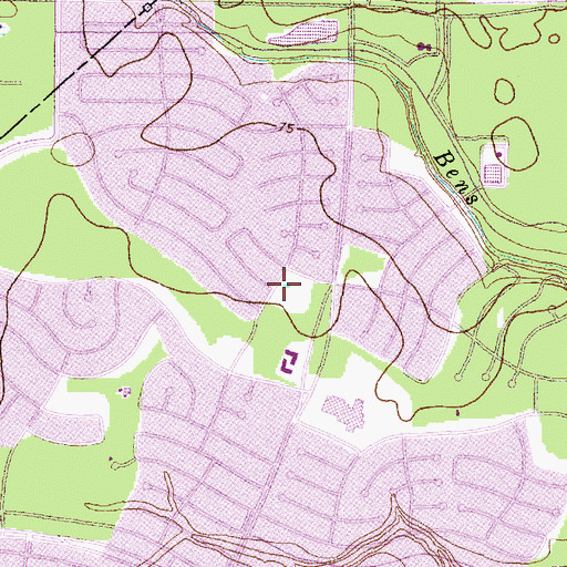 Topographic Map of Woodland Hills Elementary School, TX