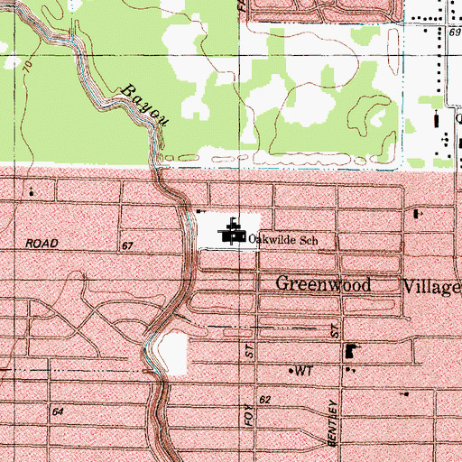 Topographic Map of Worsham Elementary School, TX