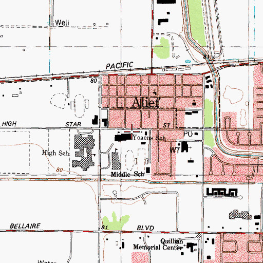 Topographic Map of Youens Elementary School, TX