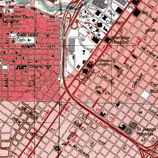 Topographic Map of Young Scholars Academy, TX