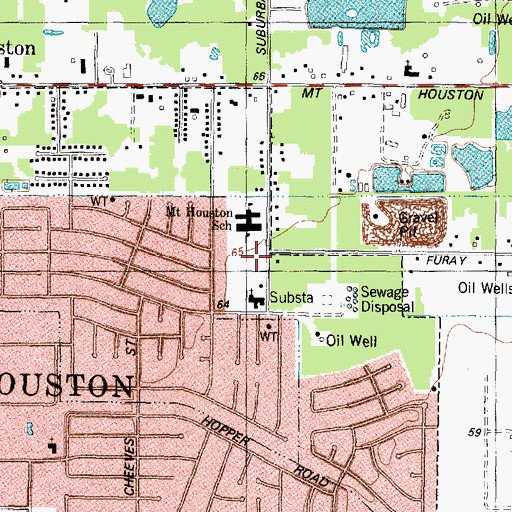 Topographic Map of Thurgood Marshall Elementary School, TX