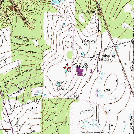 Topographic Map of Tomball Junior High School, TX