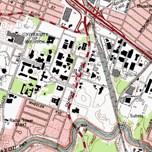 Topographic Map of University of Houston Charter School, TX