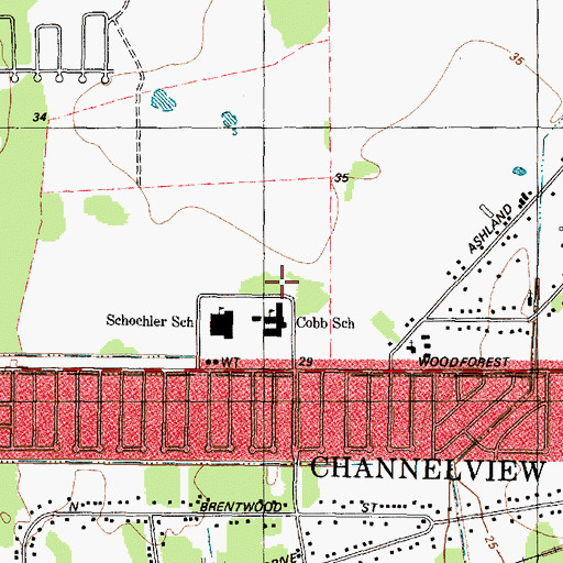 Topographic Map of Viola Cobb Elementary School, TX