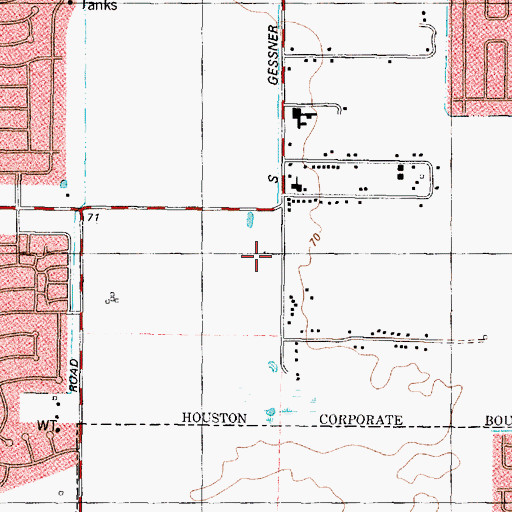 Topographic Map of Welch Middle School, TX
