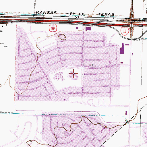 Topographic Map of West Memorial Junior High School, TX