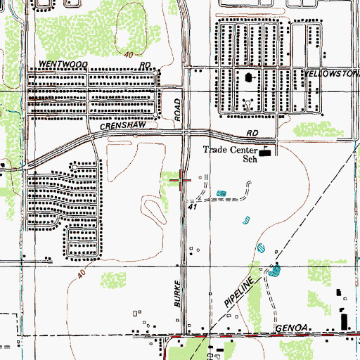 Topographic Map of Tegeler High School, TX
