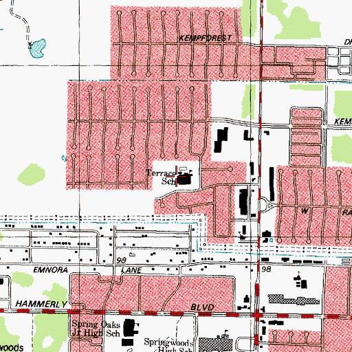 Topographic Map of Terrace Elementary School, TX