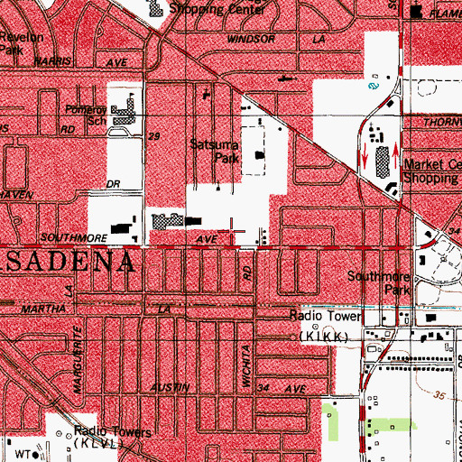 Topographic Map of Sparks Elementary School, TX