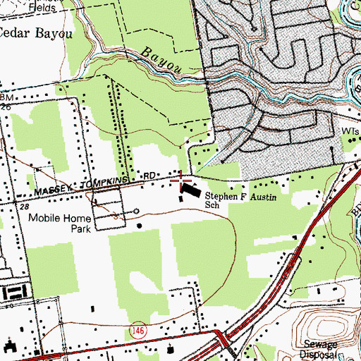 Topographic Map of Stephen F Austin Elementary School, TX
