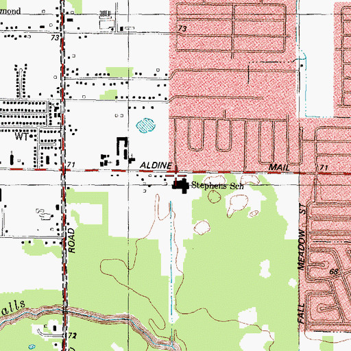 Topographic Map of Stephens Elementary School, TX