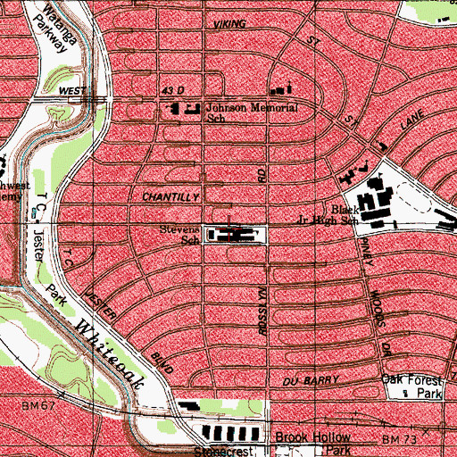 Topographic Map of Stevens Elementary School, TX