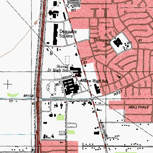 Topographic Map of Stovall Middle School, TX