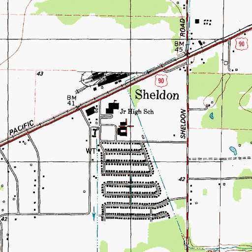 Topographic Map of Sheldon Elementary School, TX