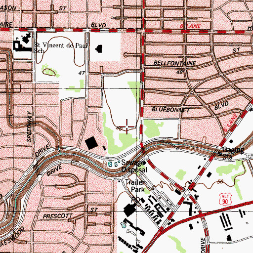 Topographic Map of Rice School, TX