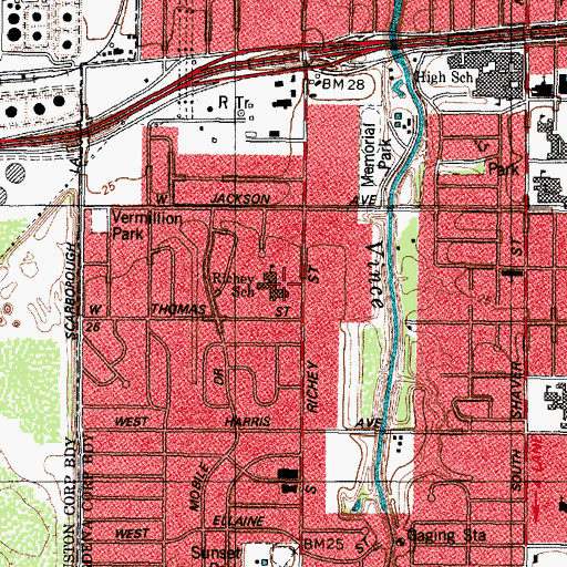 Topographic Map of Richey Elementary School, TX