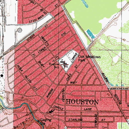 Topographic Map of Rucker Elementary School, TX